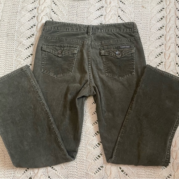 Calvin Klein Jeans Corduroy Pants Green Womens Size 10 - Picture 3 of 6